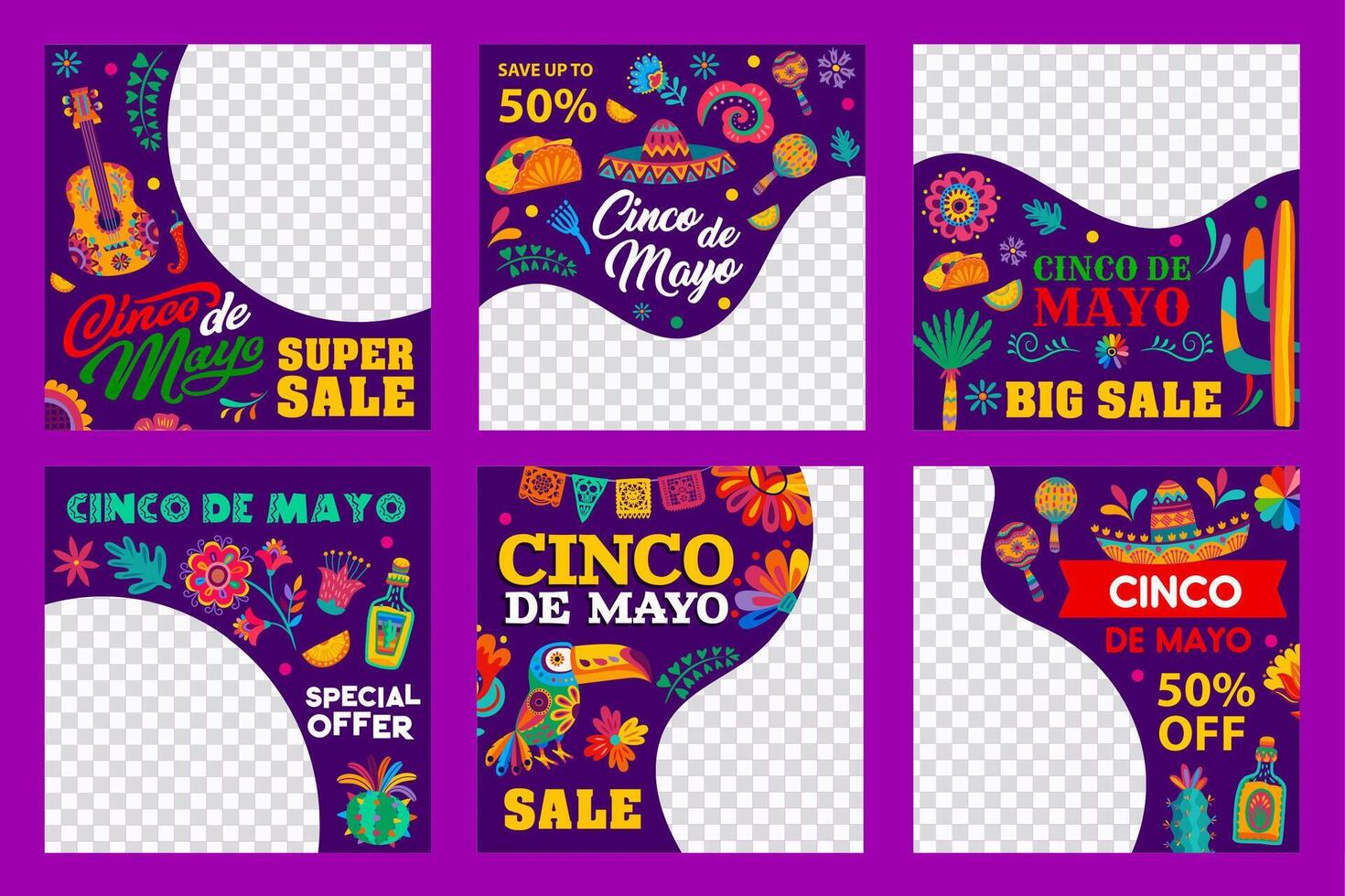 cinco Delaware mayonesa mexicano fiesta rebaja oferta pancartas vector