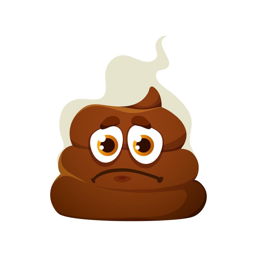 Poop stinky sad cartoon emoji or character vector