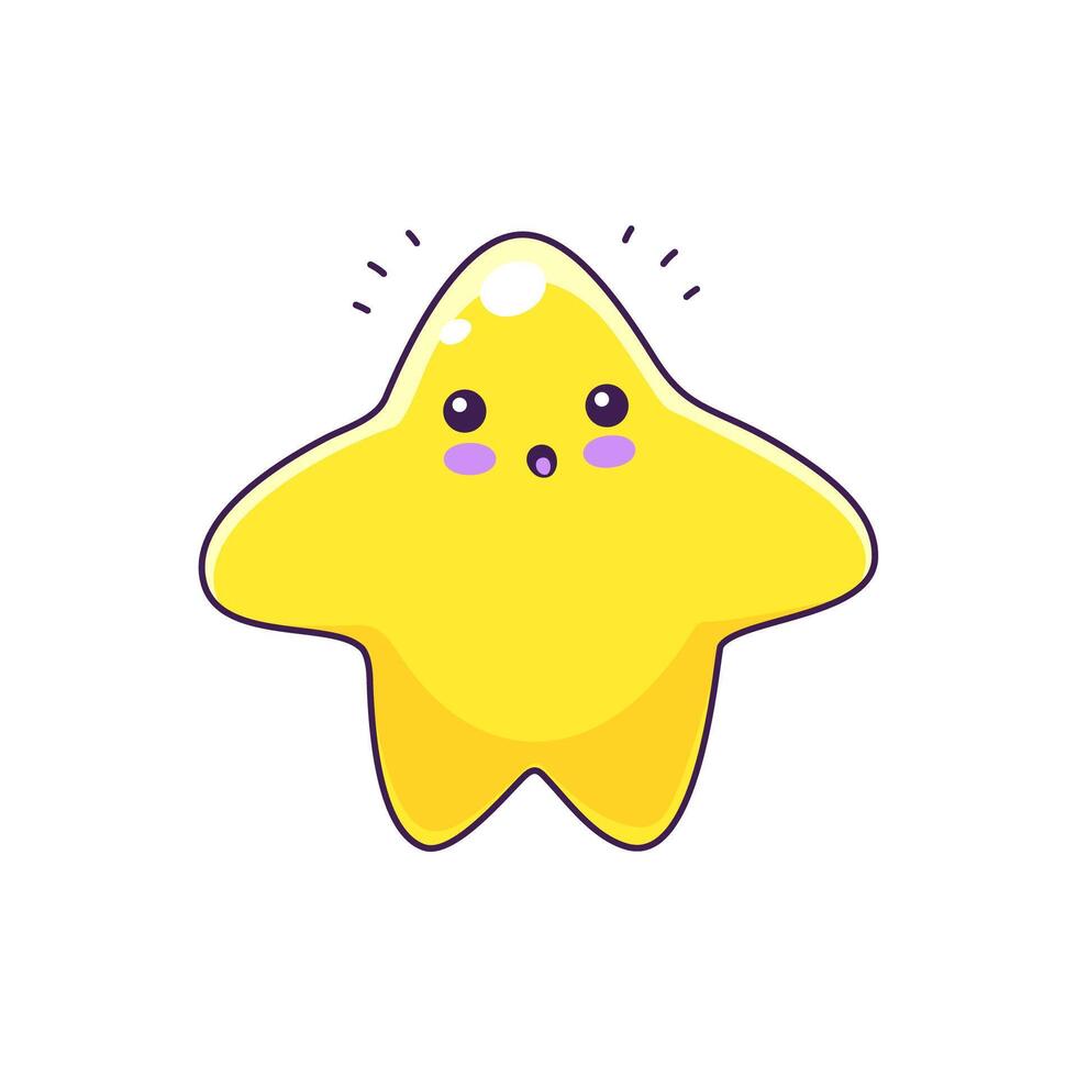 dibujos animados linda estrella, kawaii centelleo personaje vector