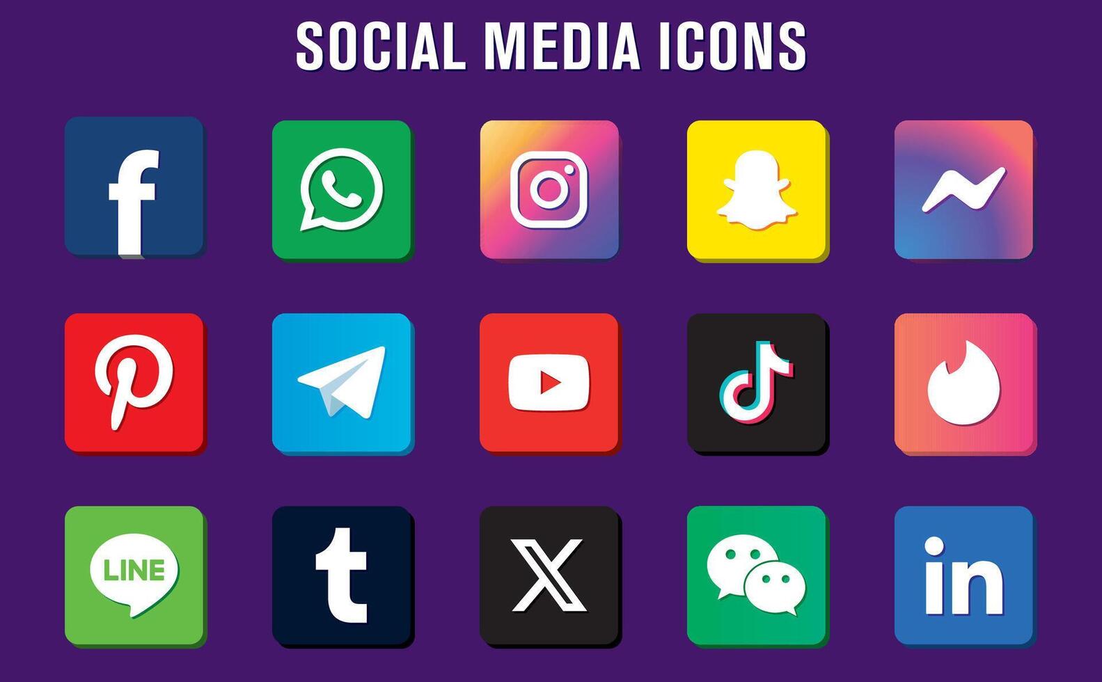 iconos de redes sociales vector