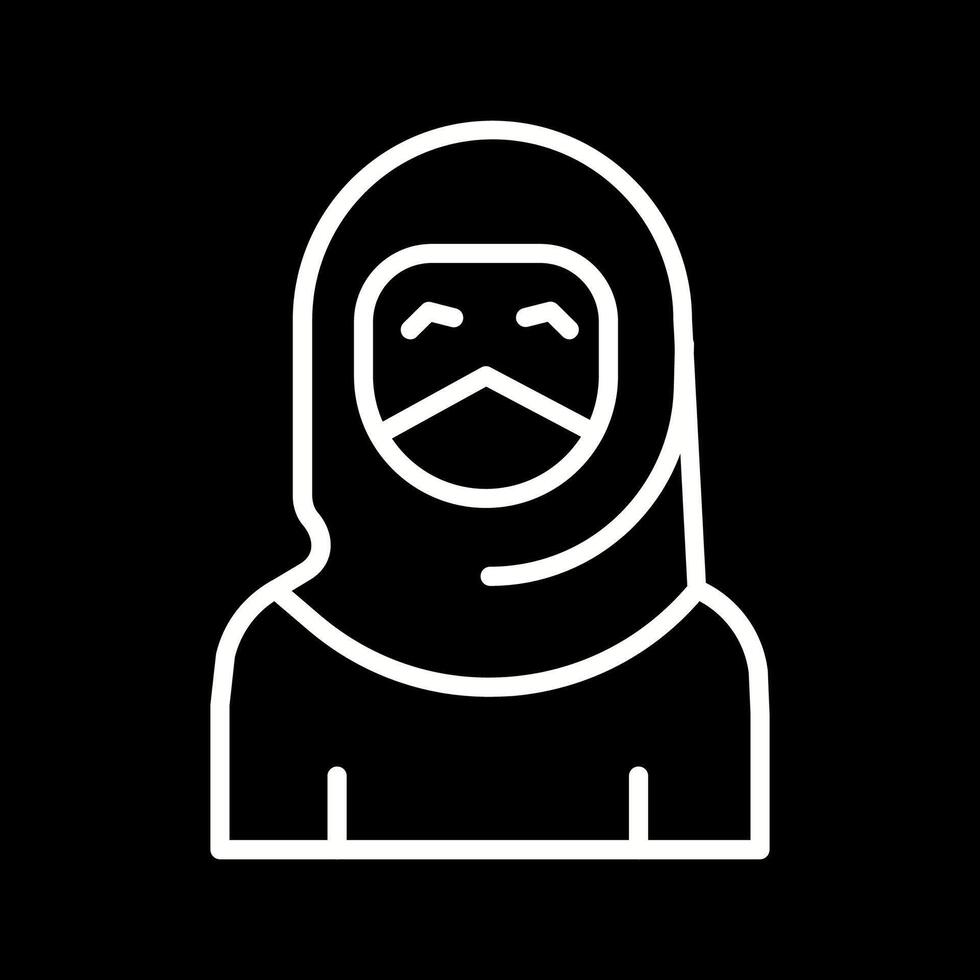 mujer con icono de vector de niqab