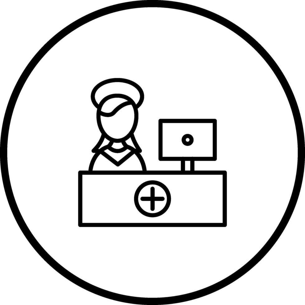 icono de vector de recepción de hospital