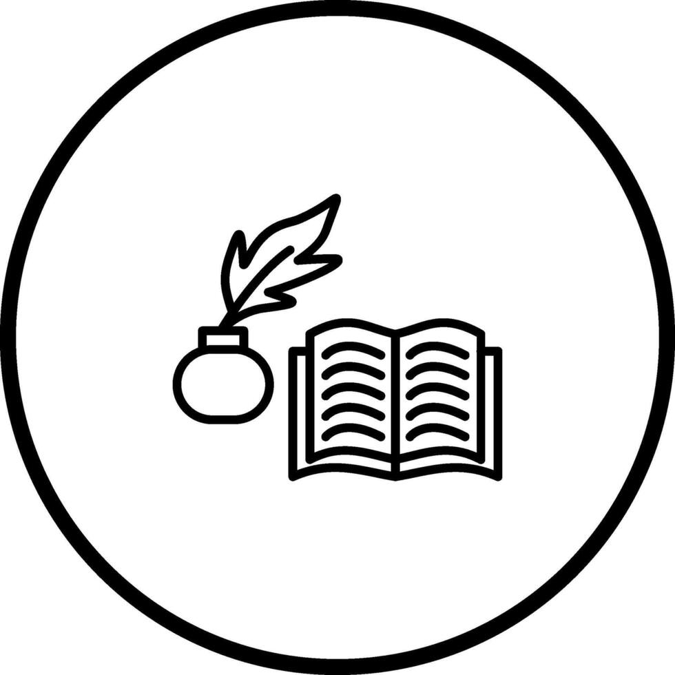 pluma y libro vector icono