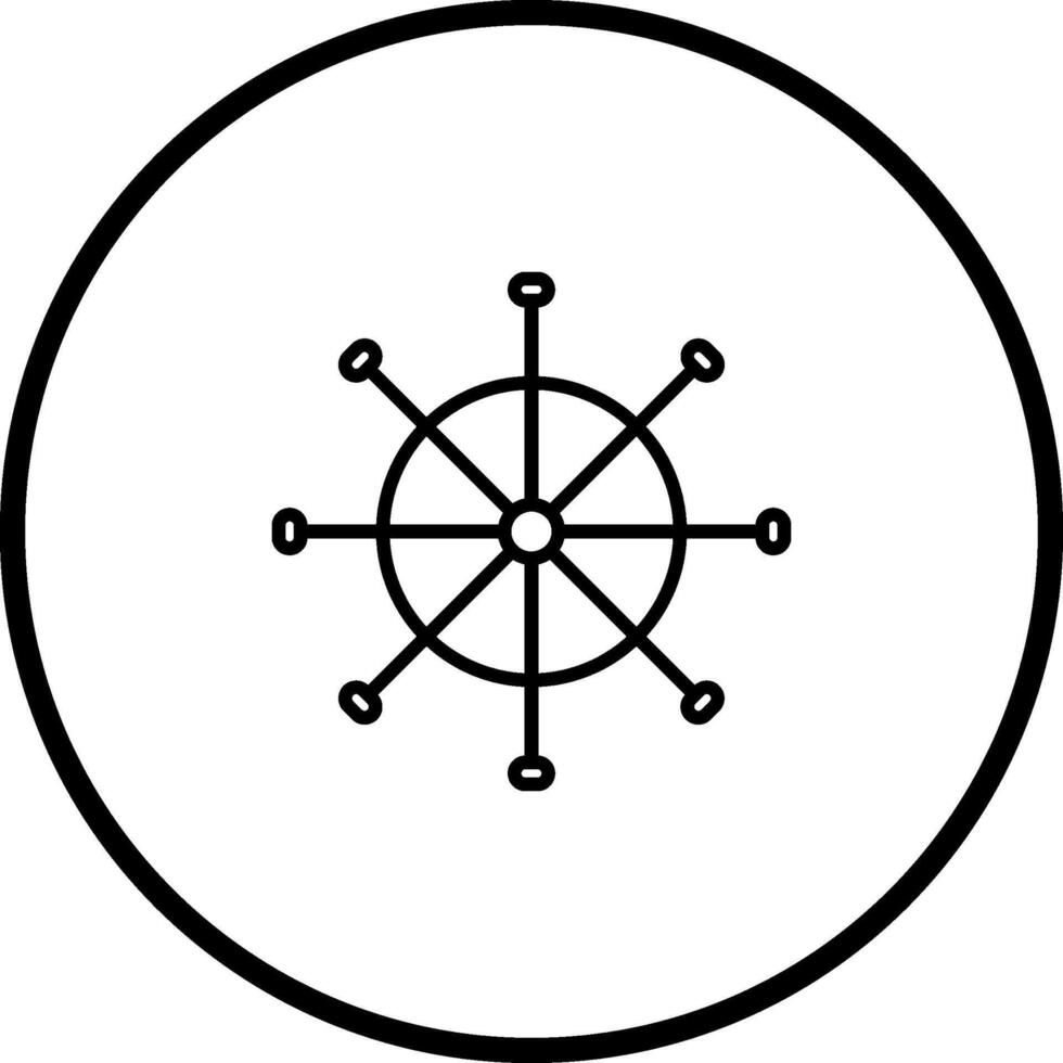 Ship Wheel Vector Icon