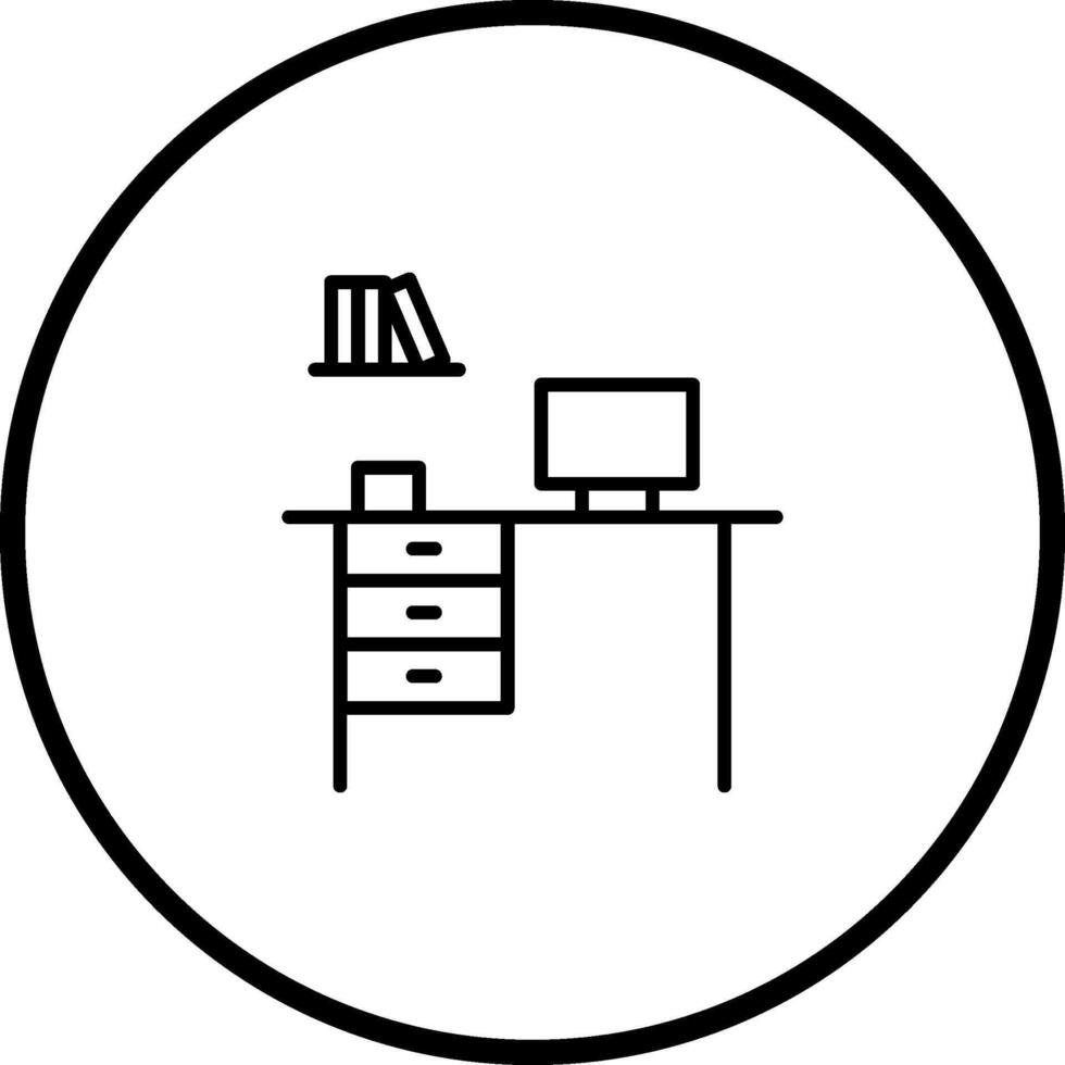 Office Desk Vector Icon