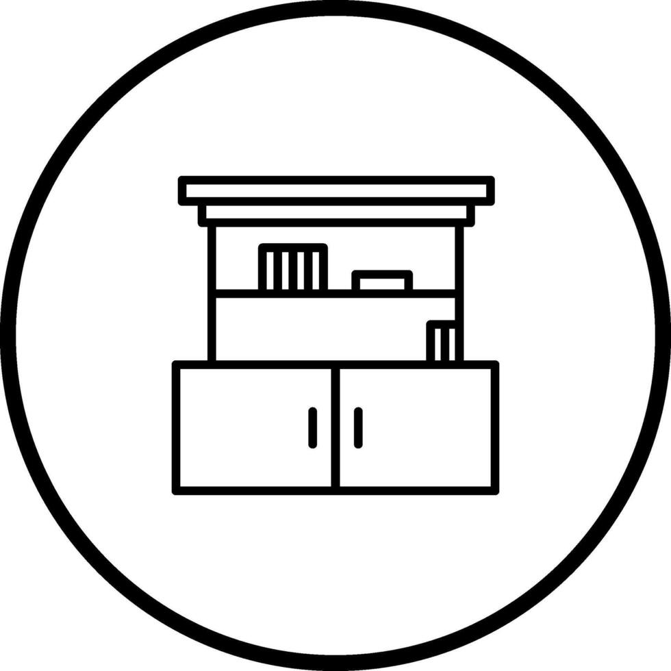 Cupboard with Shelves Vector Icon