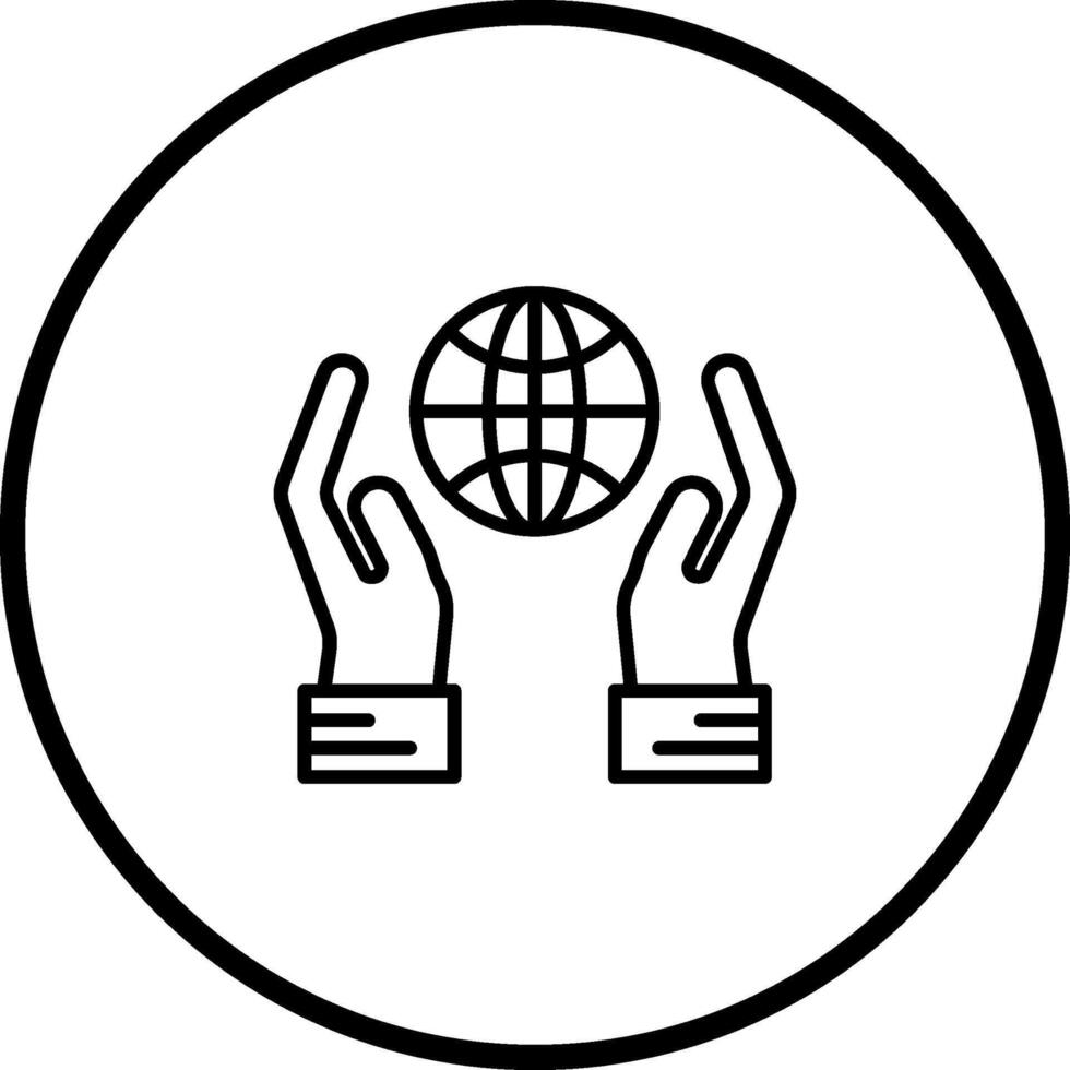 Globe Hand Vector Icon