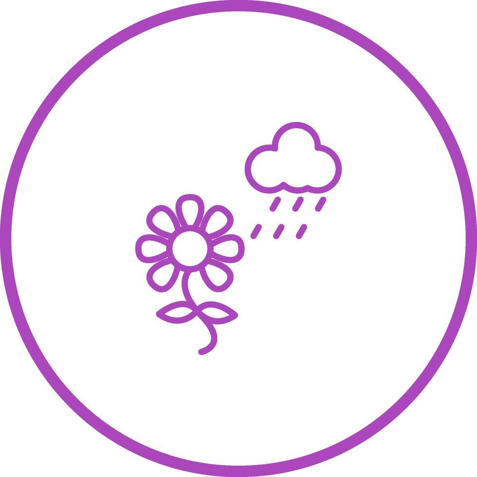 Flower with rain Vector Icon