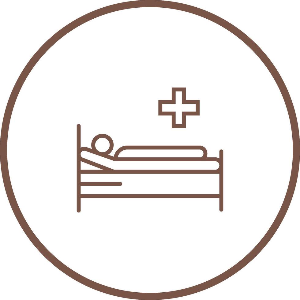 paciente cama vector icono