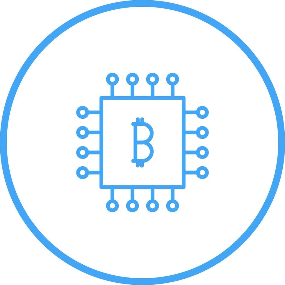 icono de vector de chip bitcoin