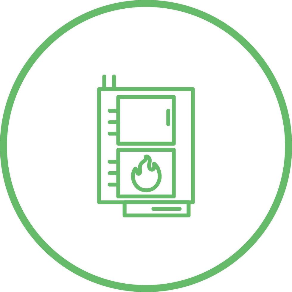 icono de vector de caldera de combustible sólido