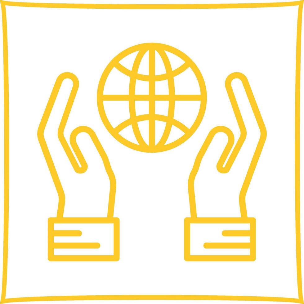 Globe Hand Vector Icon