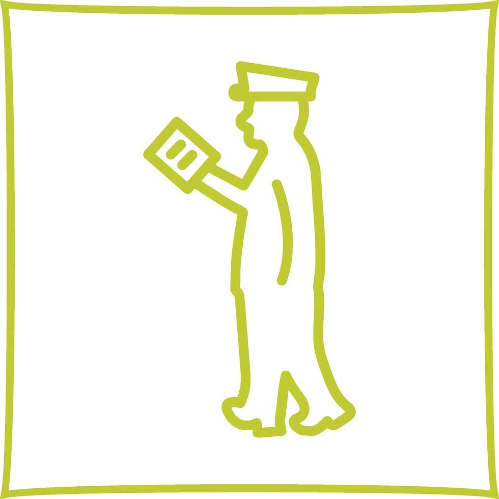 Guard Checking Passport Vector Icon