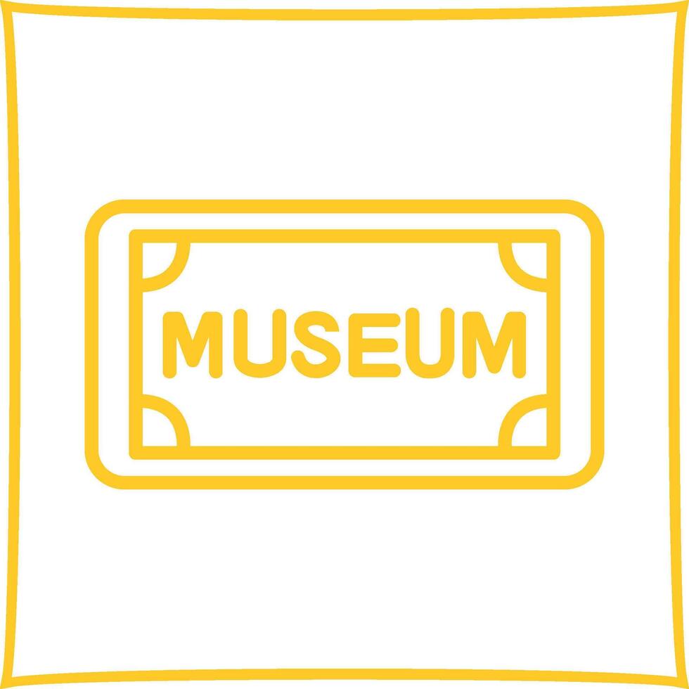 icono de vector de etiqueta de museo