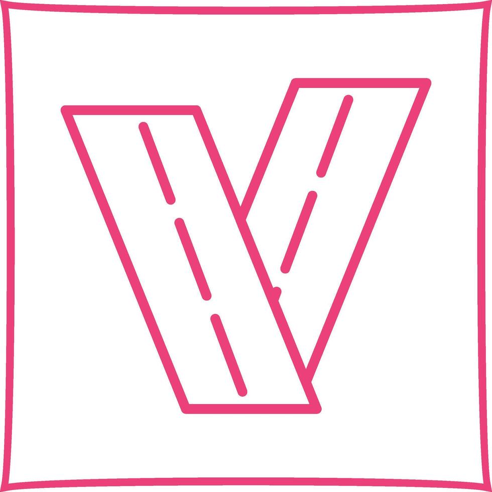 Two Way Road Vector Icon