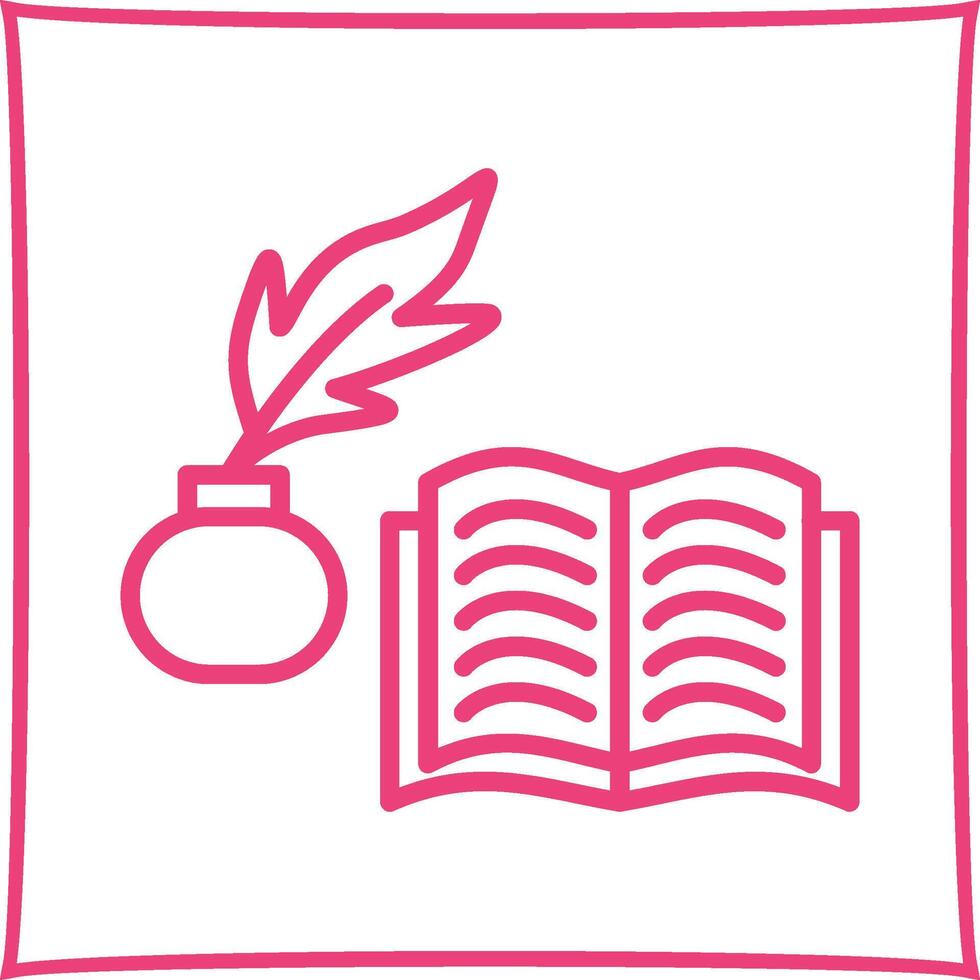 Quill and Book Vector Icon