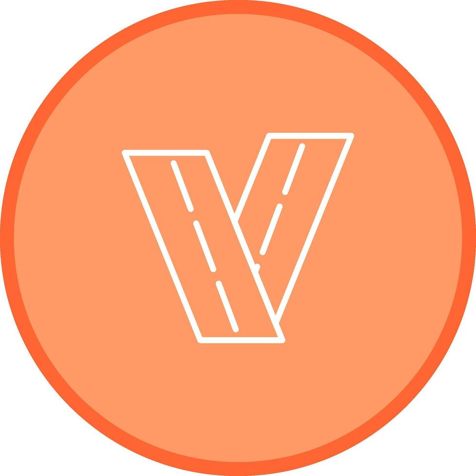 Two Way Road Vector Icon