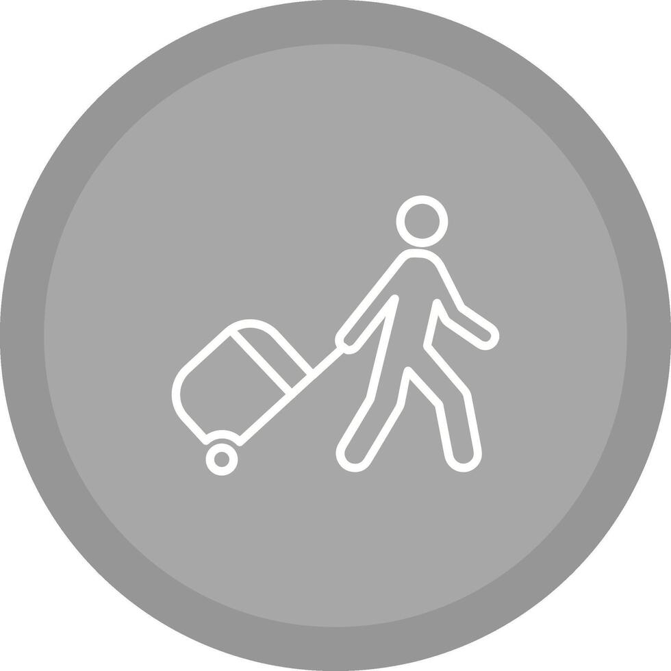 Walking with Luggage Vector Icon