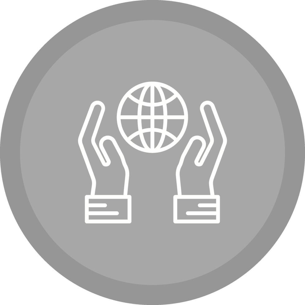 Globe Hand Vector Icon