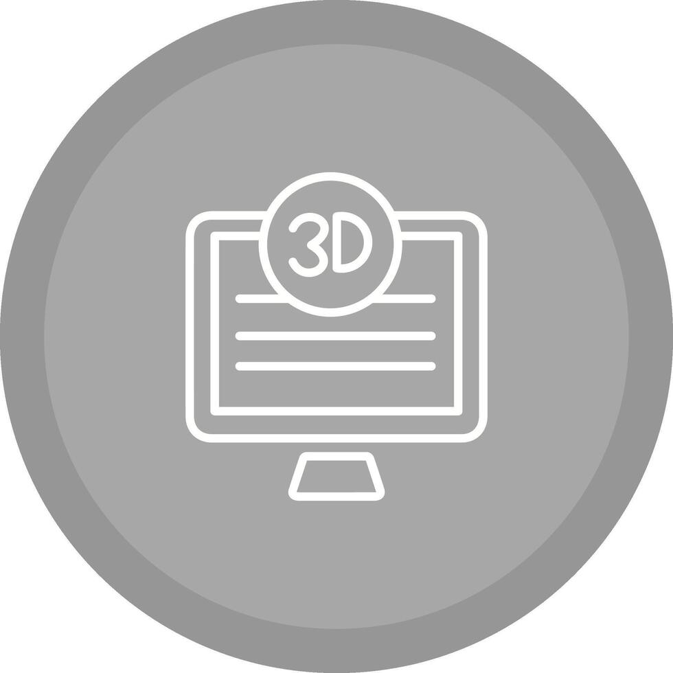 3d calidad pantalla vector icono