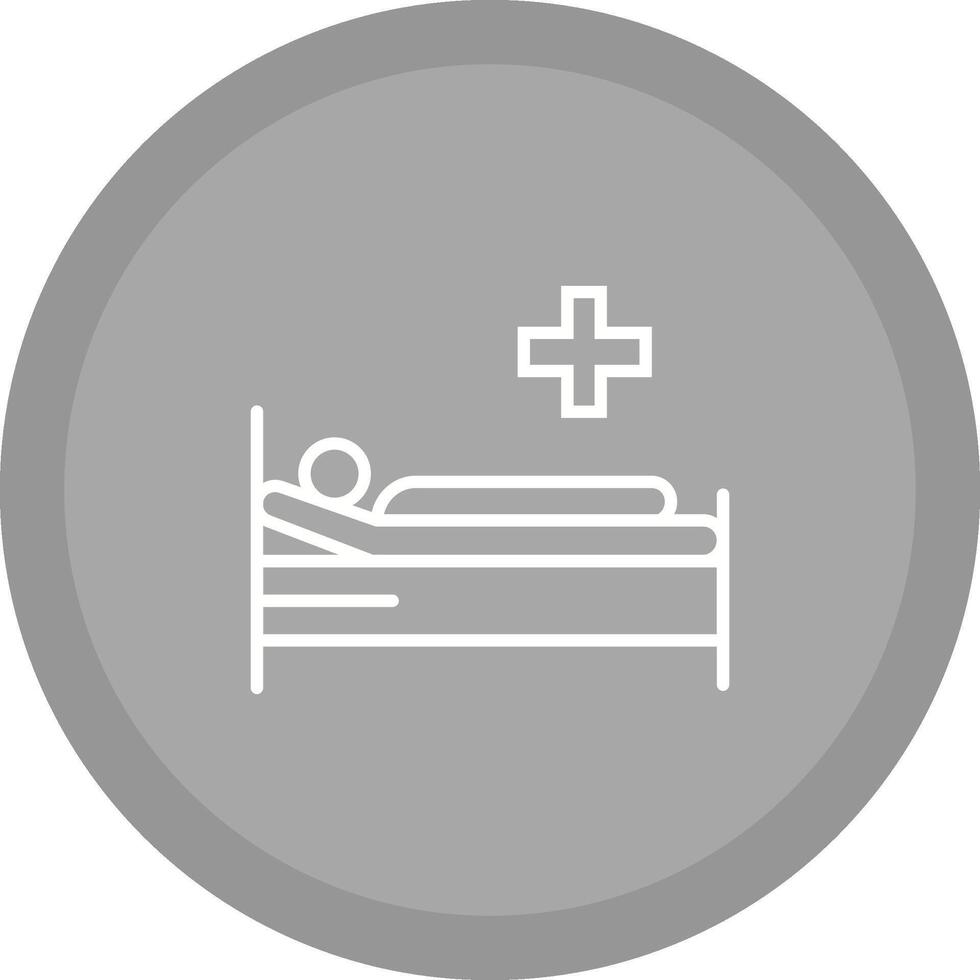 paciente cama vector icono