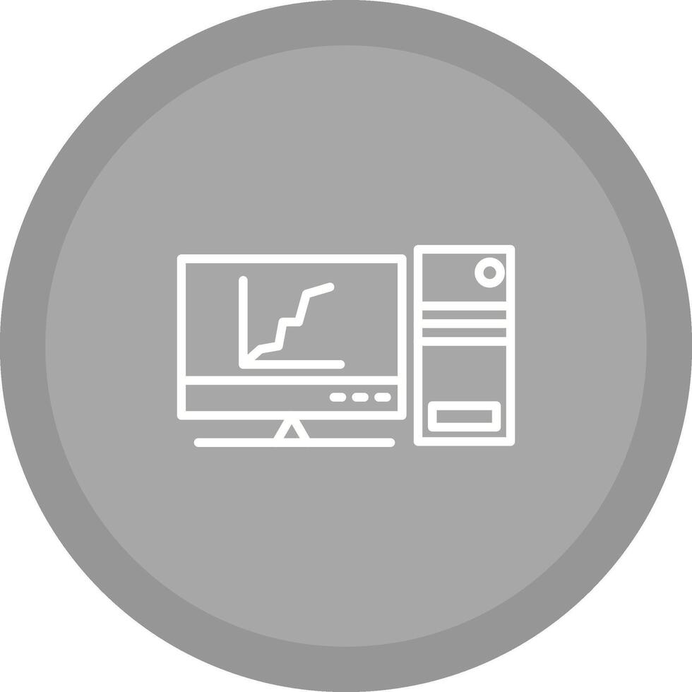Graph Line Screen Vector Icon