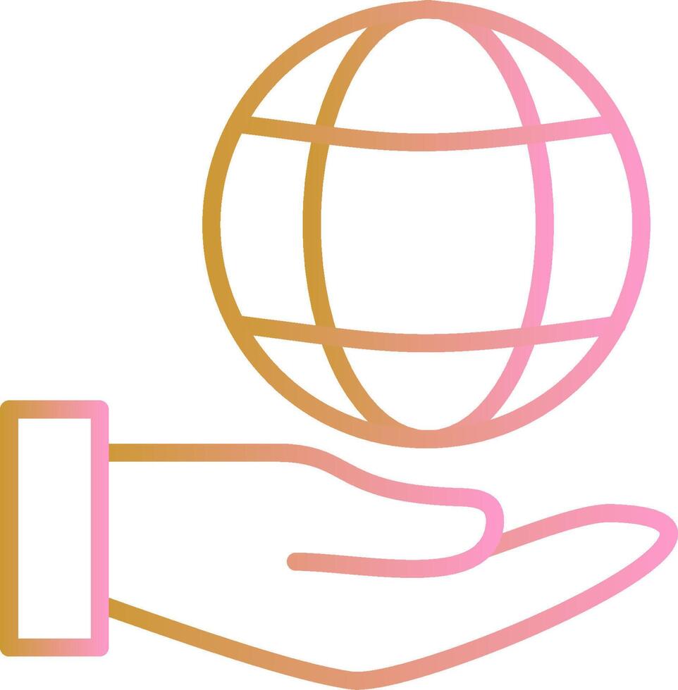 Global Hand Vector Icon