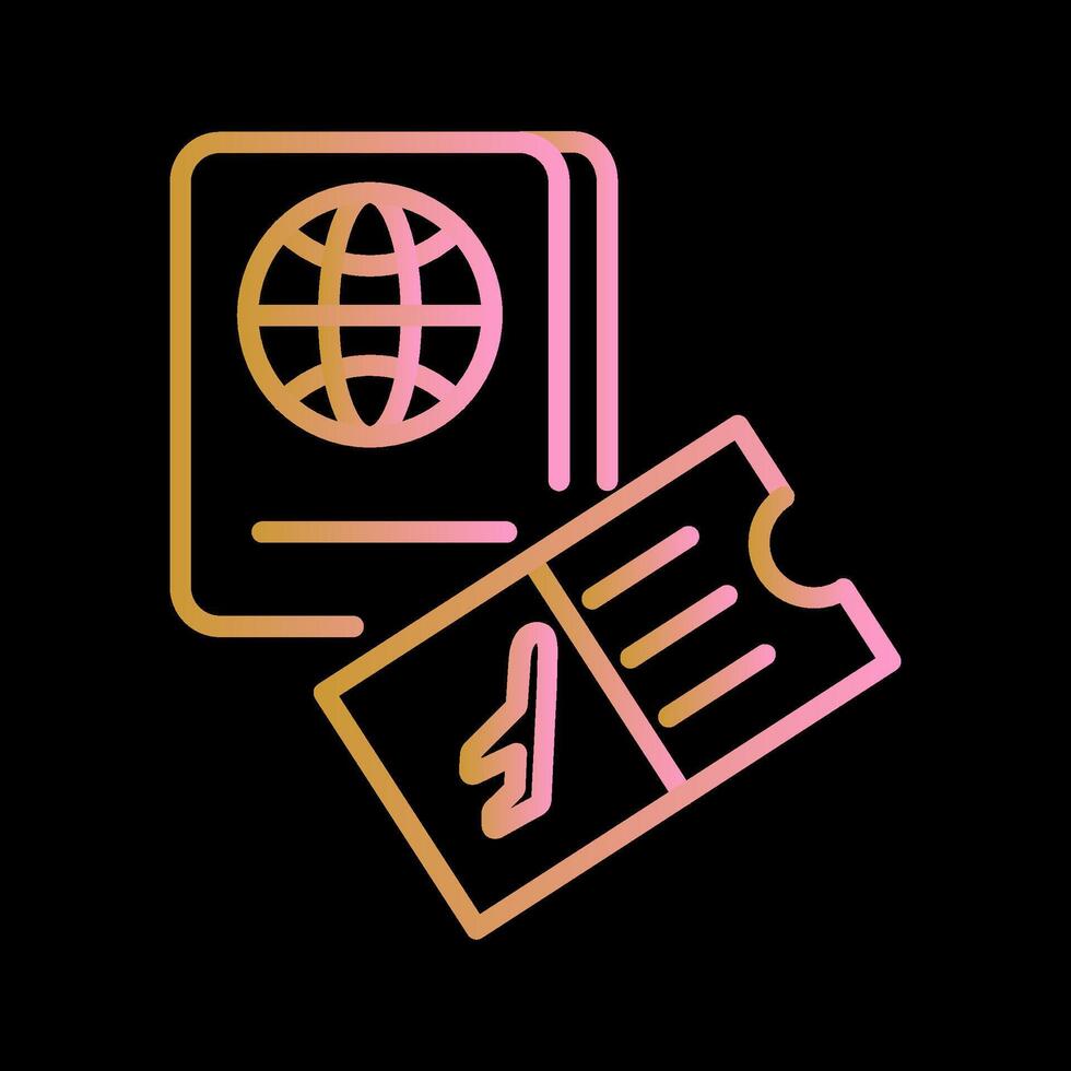 Ticket and Passport Vector Icon