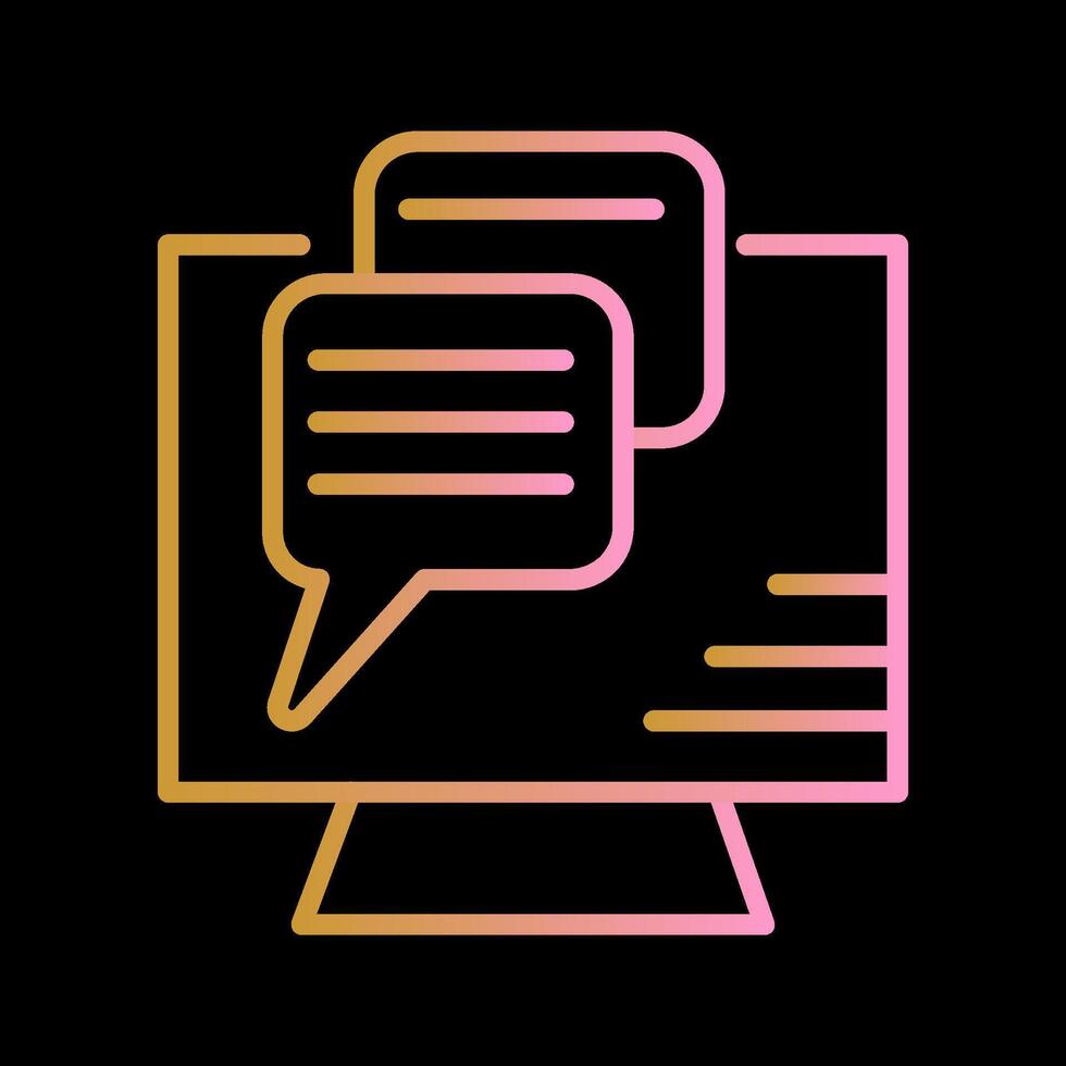 Computer Chatting Vector Icon