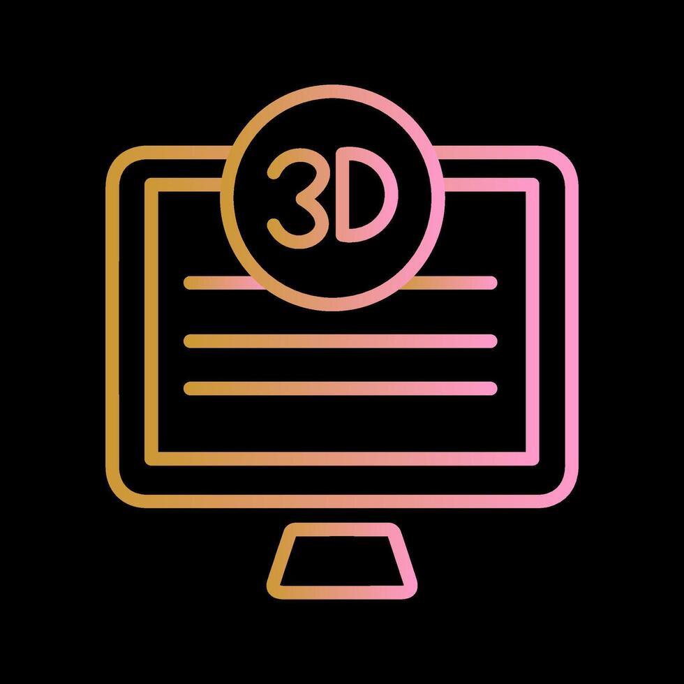 3d calidad pantalla vector icono