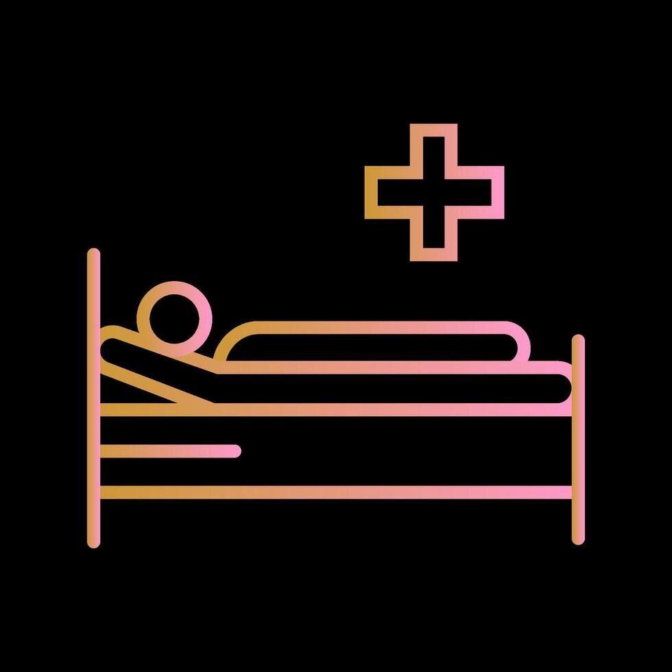 paciente cama vector icono