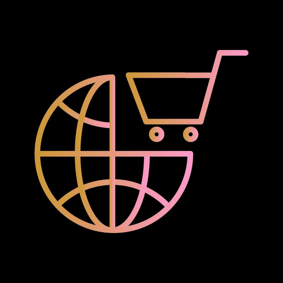 icono de vector de compras del mundo