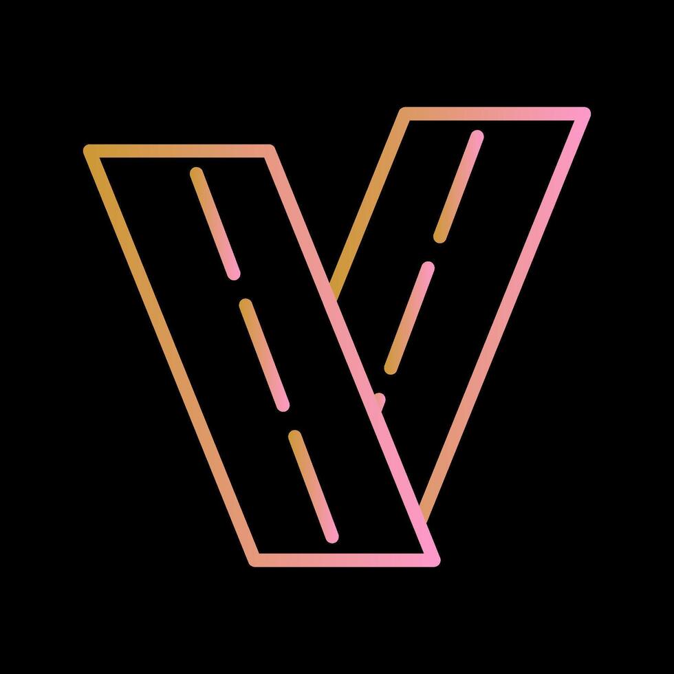 Two Way Road Vector Icon