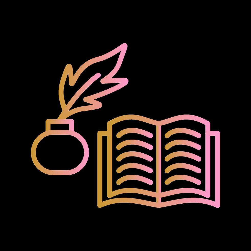 Quill and Book Vector Icon