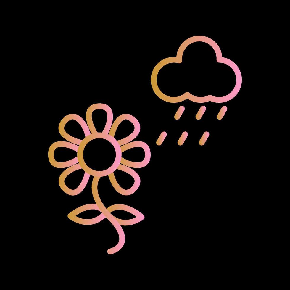 Flower with rain Vector Icon