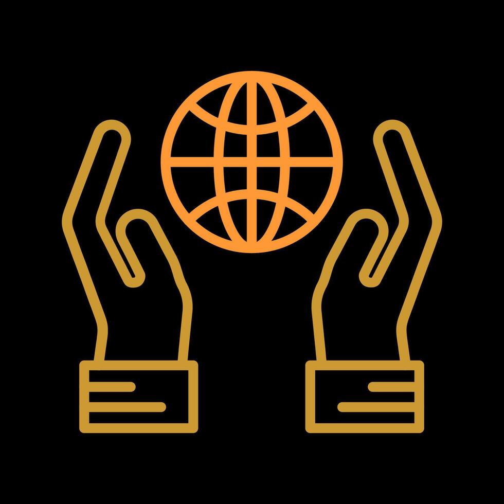 Globe Hand Vector Icon