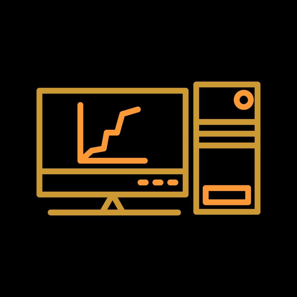 Graph Line Screen Vector Icon