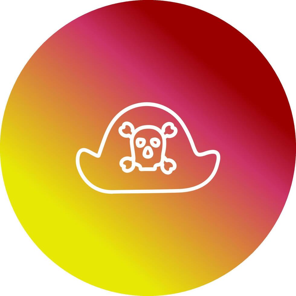 pirata en icono de vector de sombrero