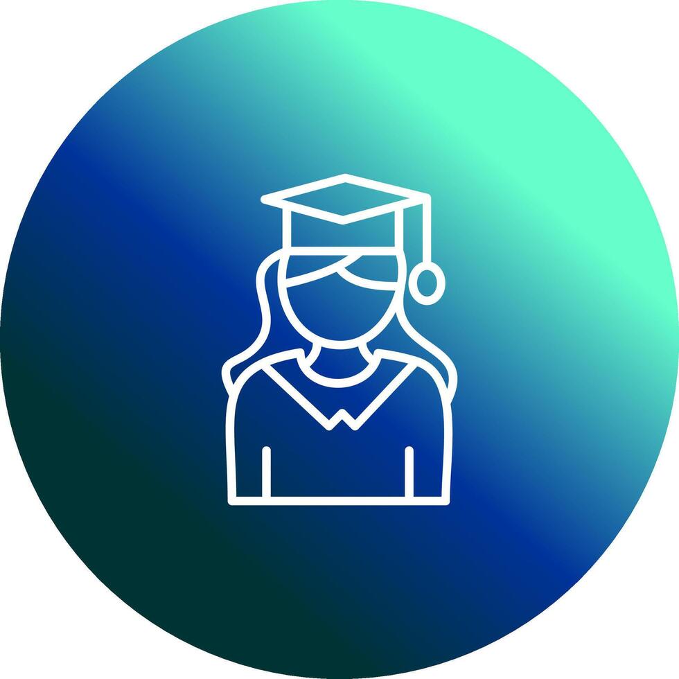 hembra graduado vector icono