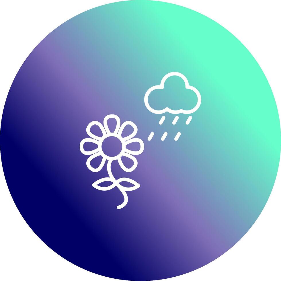 flor con icono de vector de lluvia