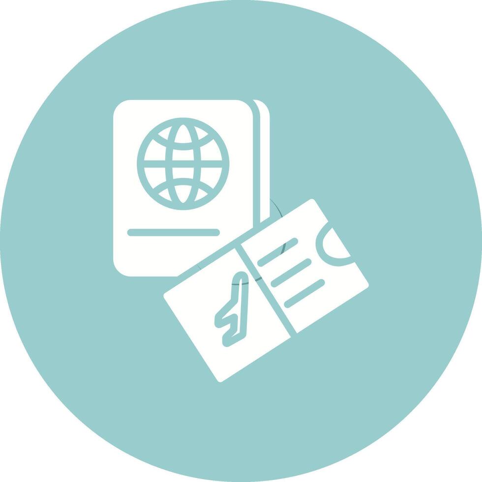 Ticket and Passport Vector Icon