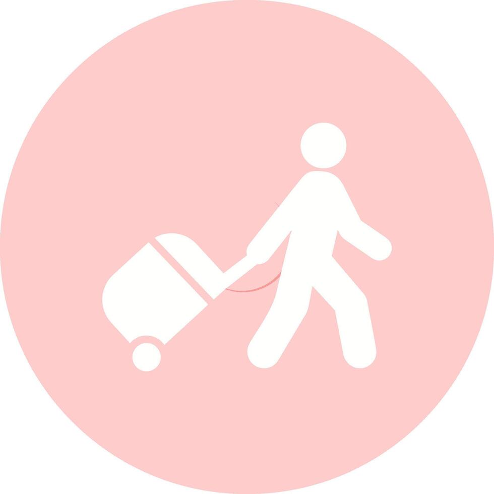 Walking with Luggage Vector Icon