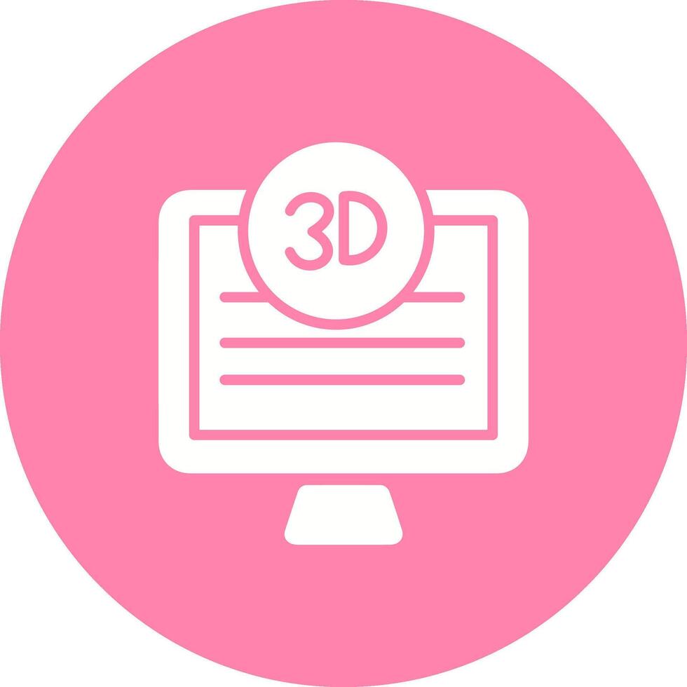 3d calidad pantalla vector icono