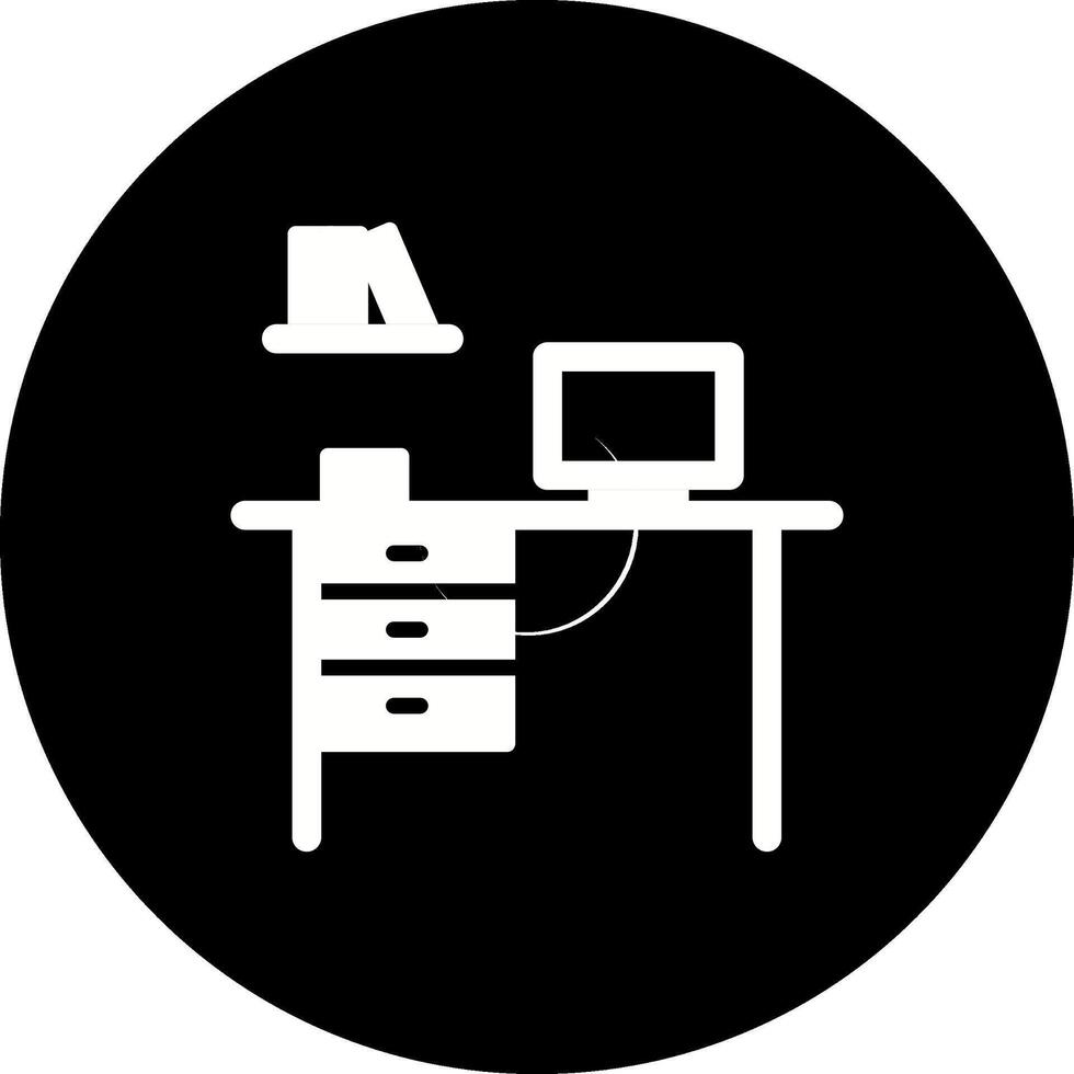 Office Desk Vector Icon