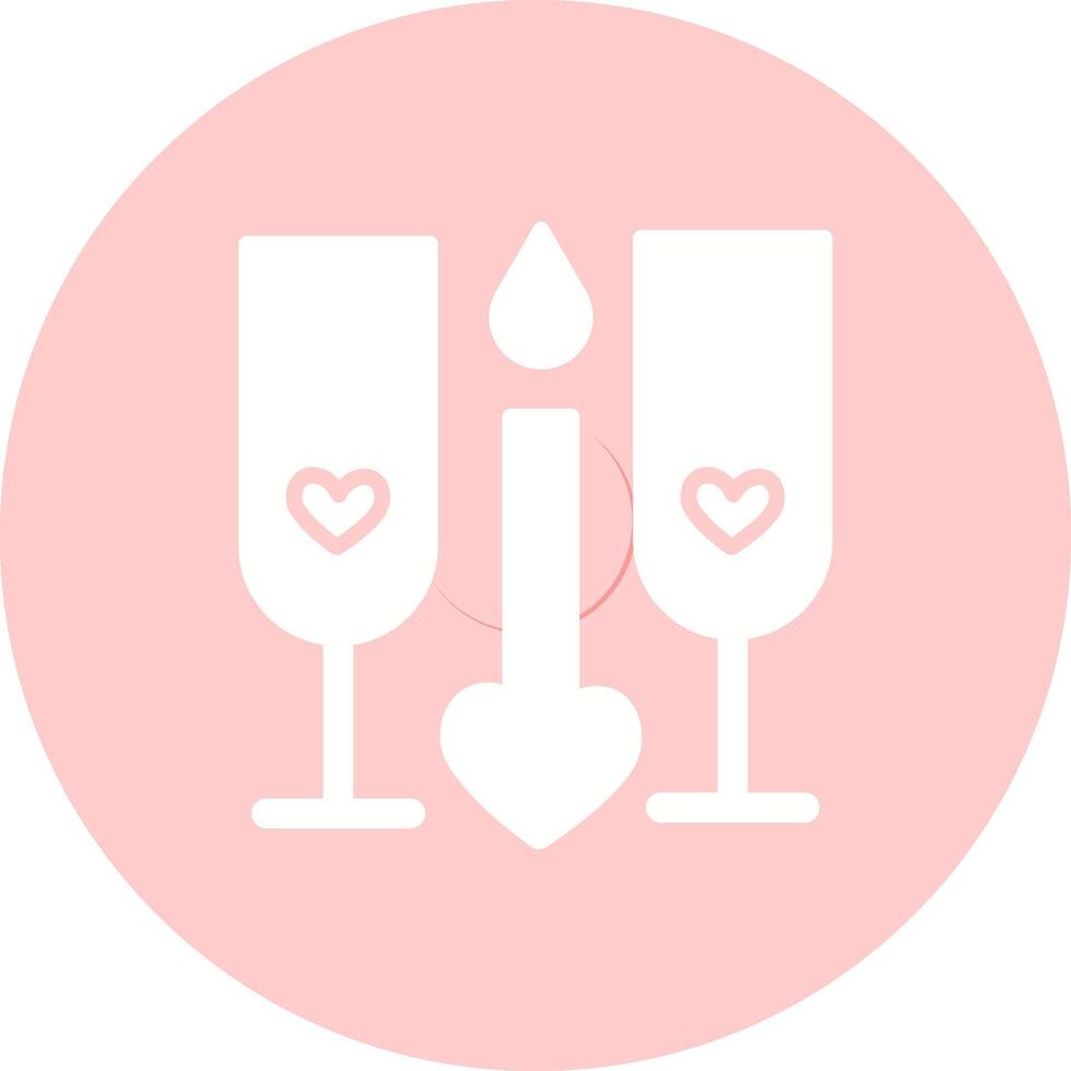 Two Glasses Romantic Vector Icon