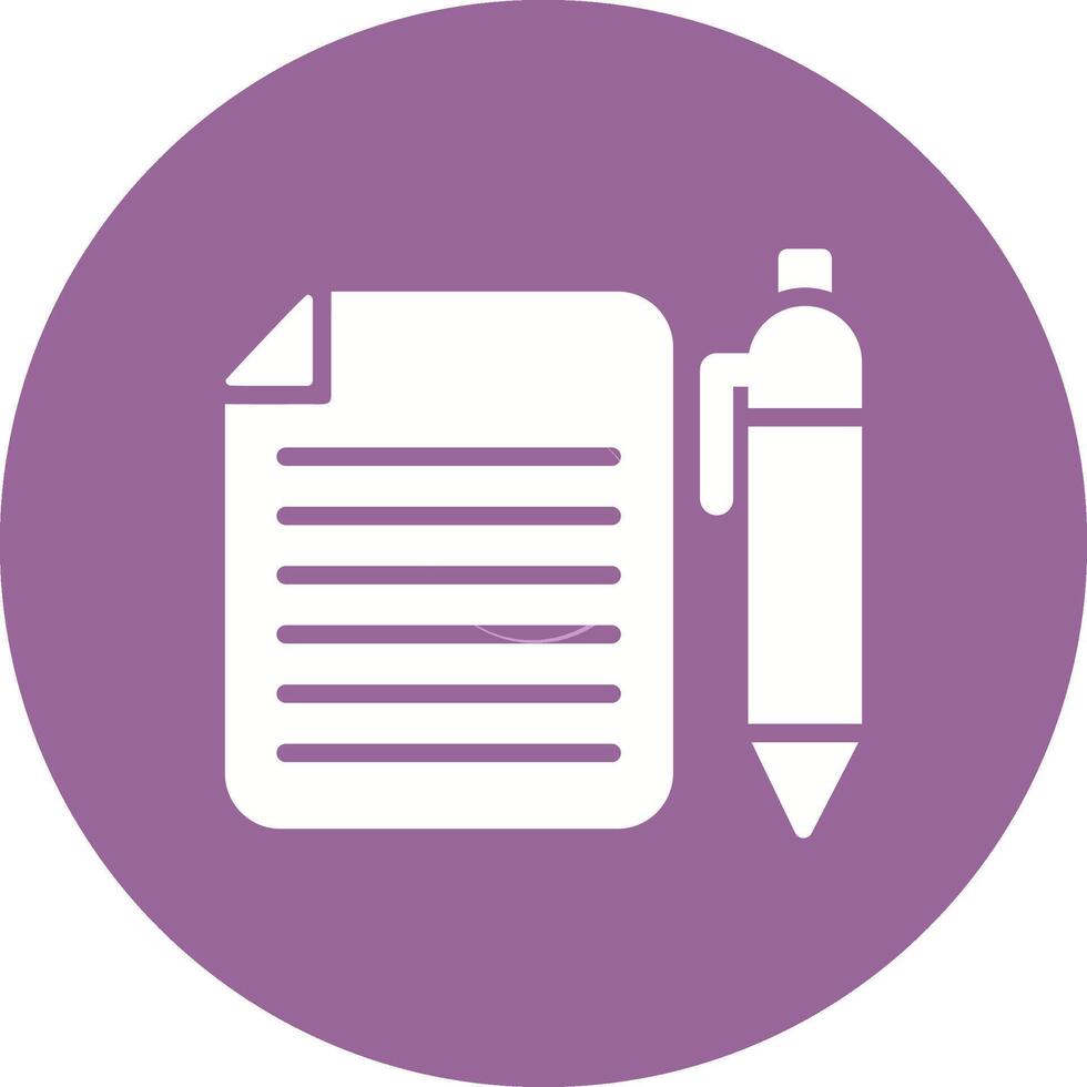 documentos y bolígrafo vector icono