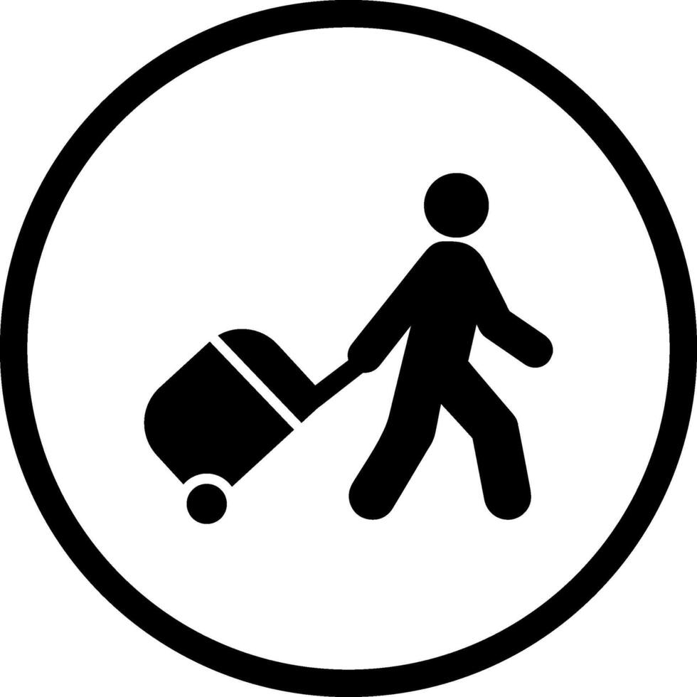 Walking with Luggage Vector Icon