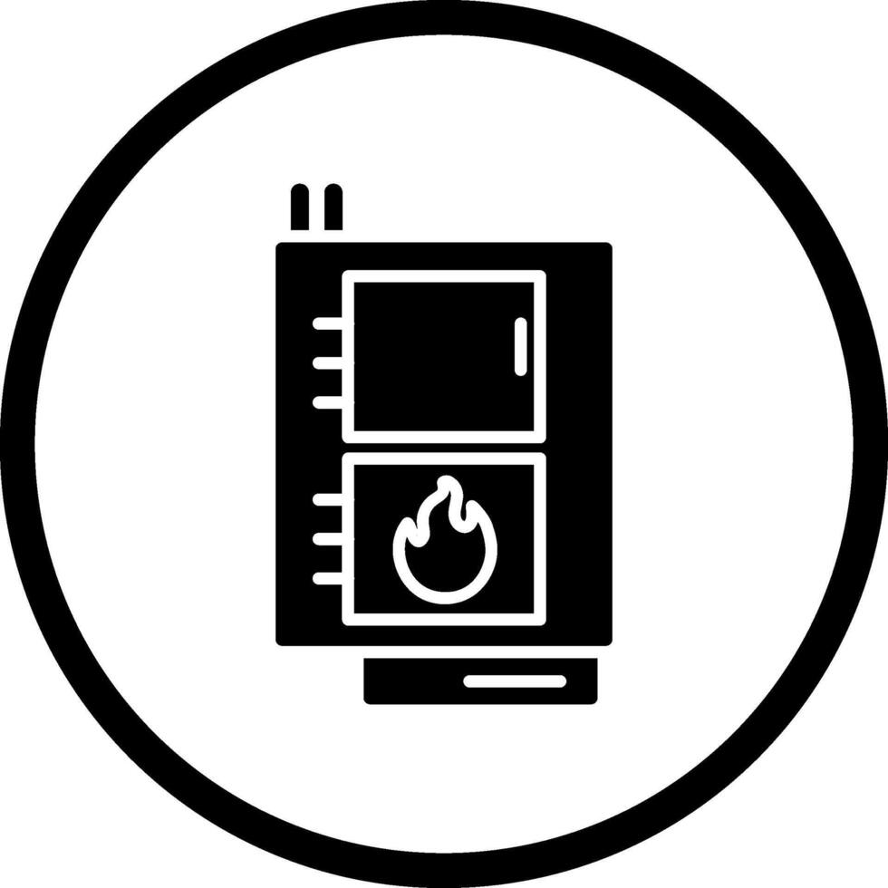 icono de vector de caldera de combustible sólido