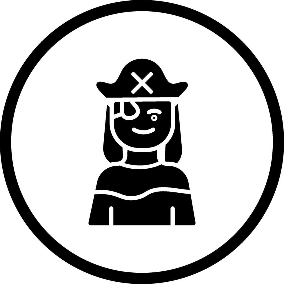 icono de vector de pirata femenino