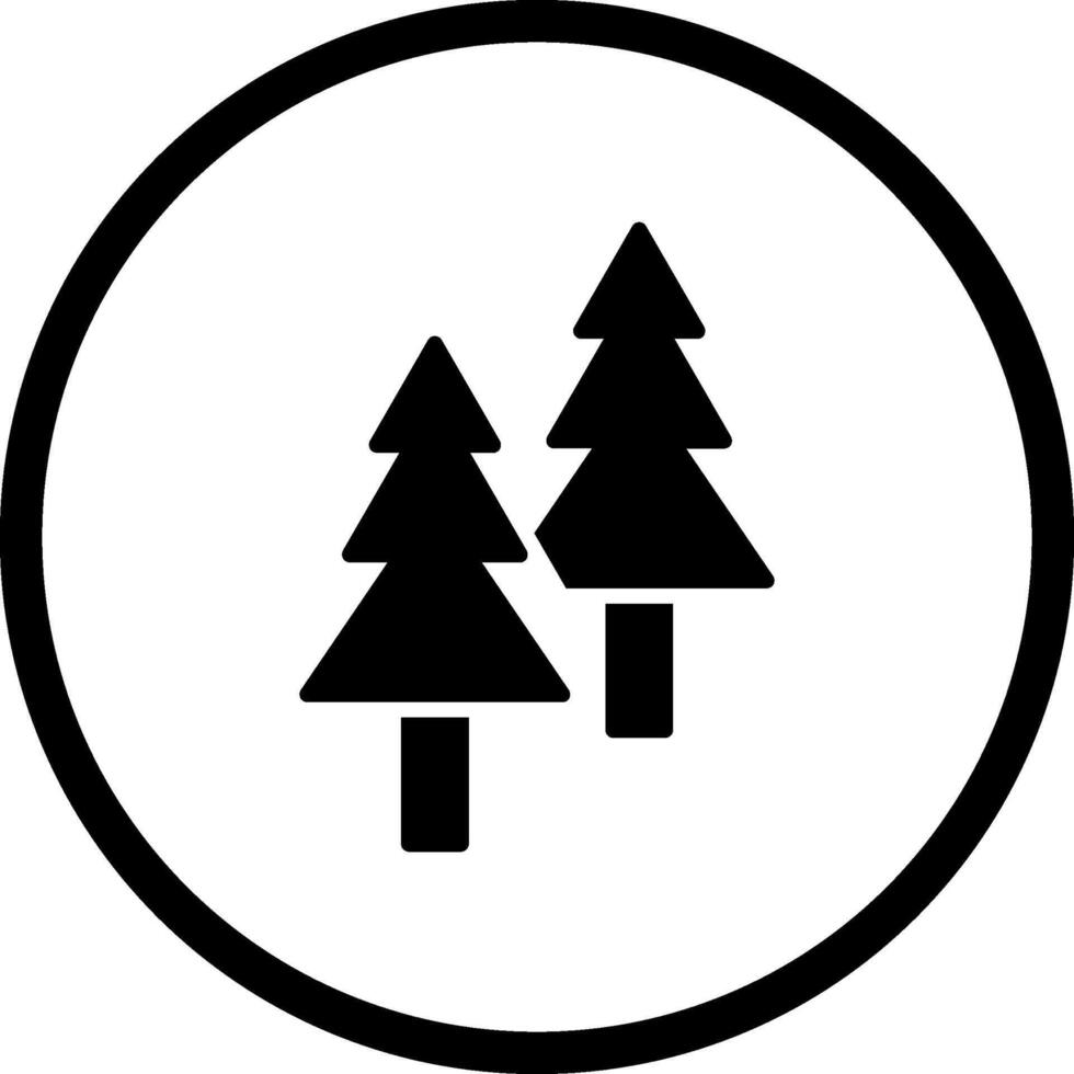 icono de vector de árbol de pino